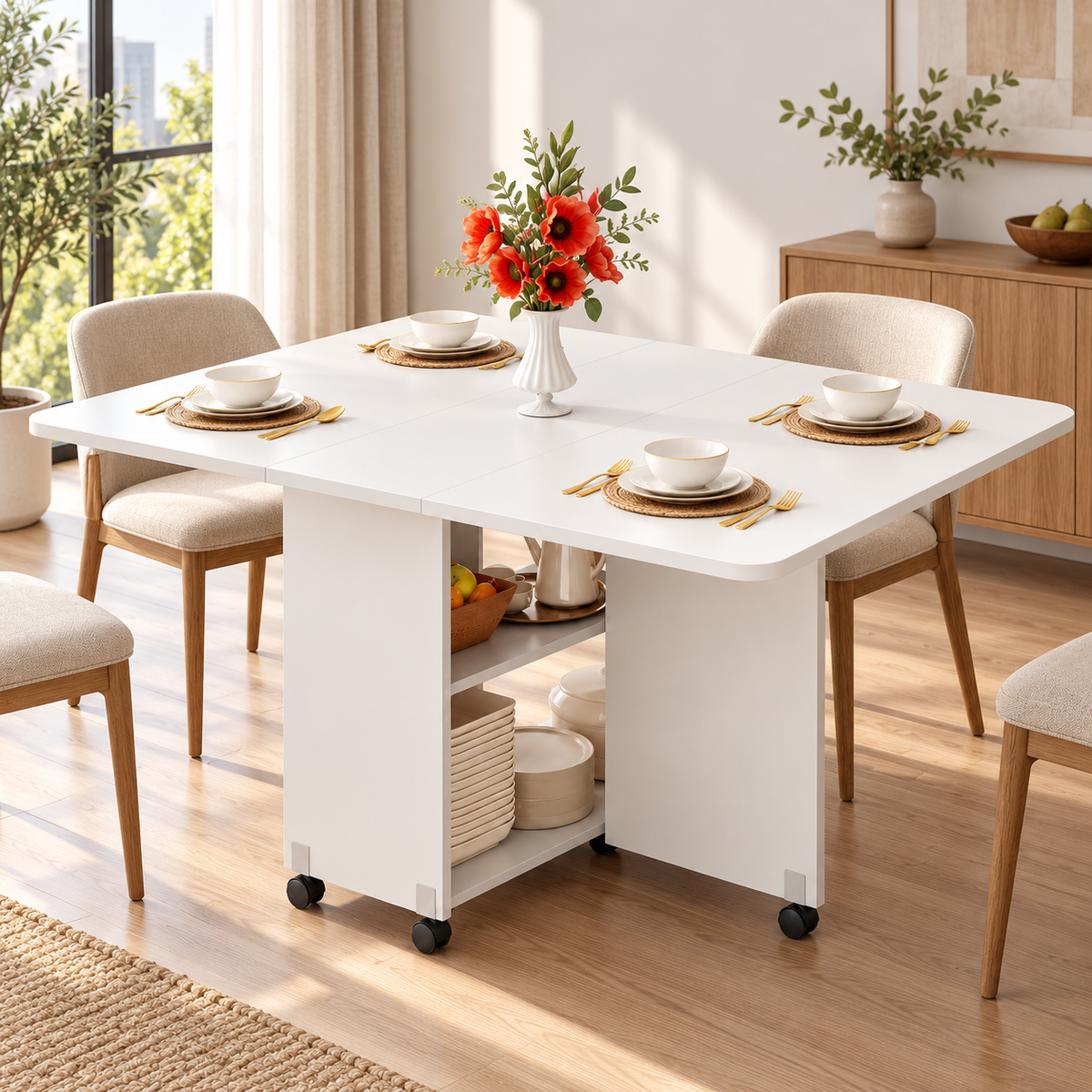 Extendable folding table