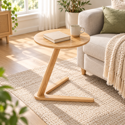 Solid wood side table