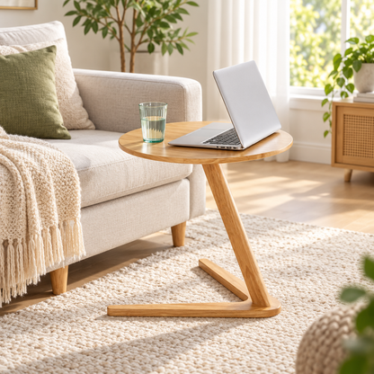Solid wood side table