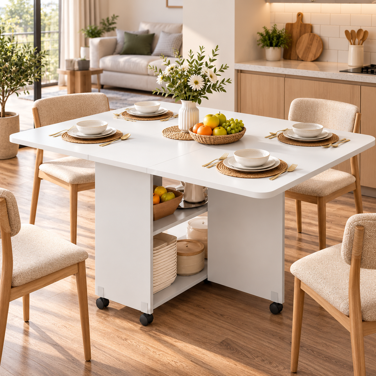 Extendable folding table